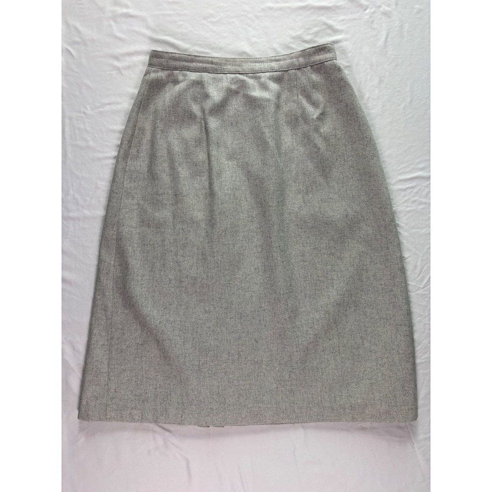 Vintage Wool Blend Pleated Midi Skirt Women Size S/M Gray‎ Dark Academia Preppy - Picture 6 of 6